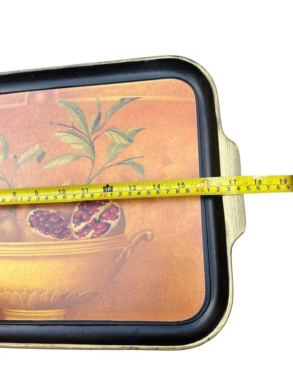 Italian Gold Pomegranate Fruit Still Life Tray - ITALY